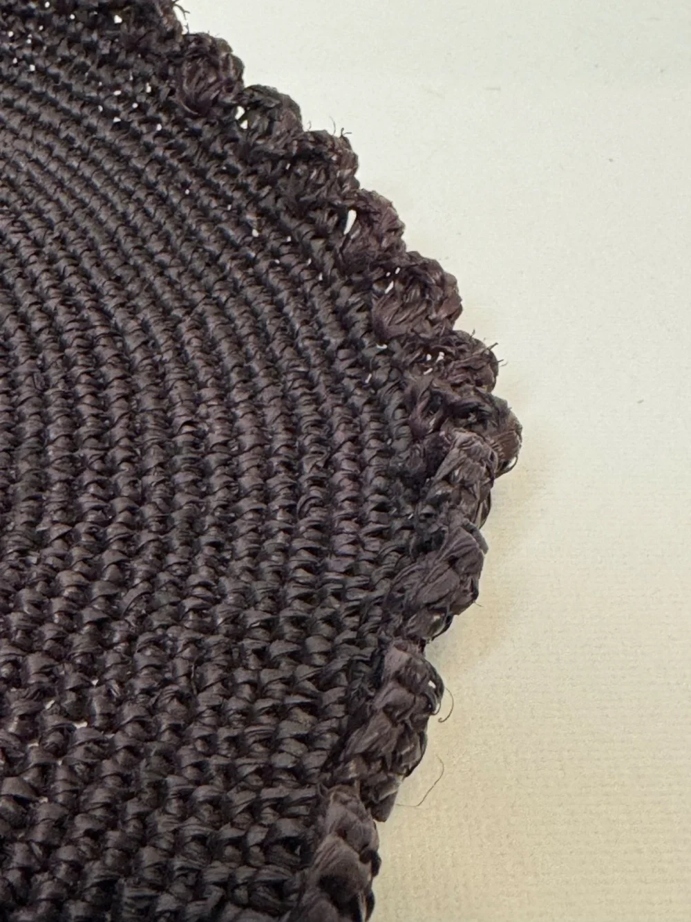 SHEBOBO Handmade Madagascar Raffia Wide Brim Sun Hat Black Boho Beach